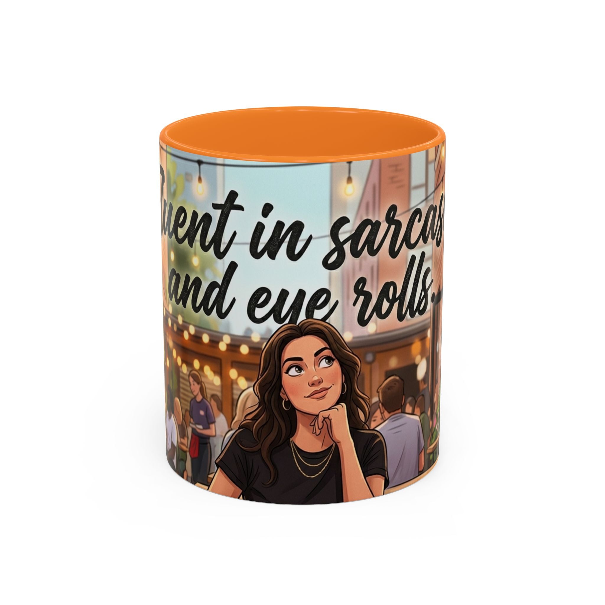 Sarcastic Girl Illustration Mug | 11oz or 15oz Colorful Ceramic