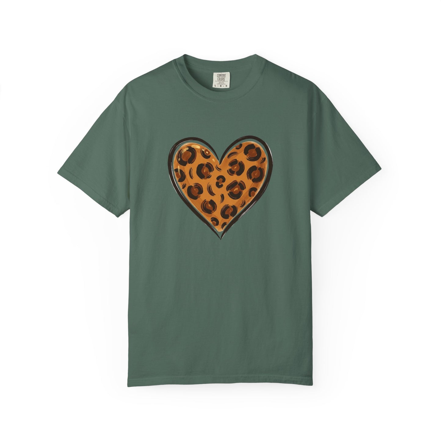 Leopard Print Heart T-shirt | Animal Print Heart Tee