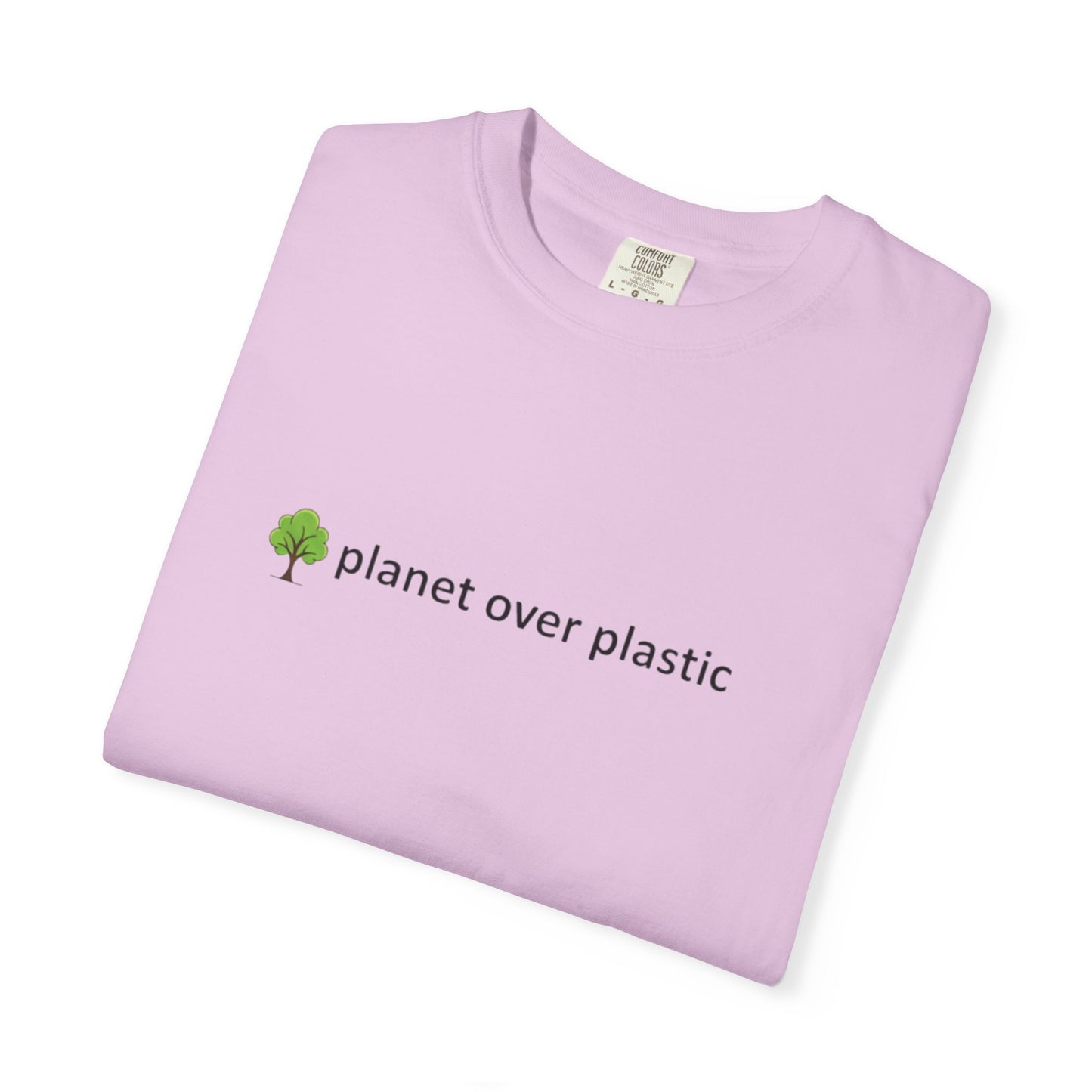 planet over plastic T-shirt | environmental tree slogan tee