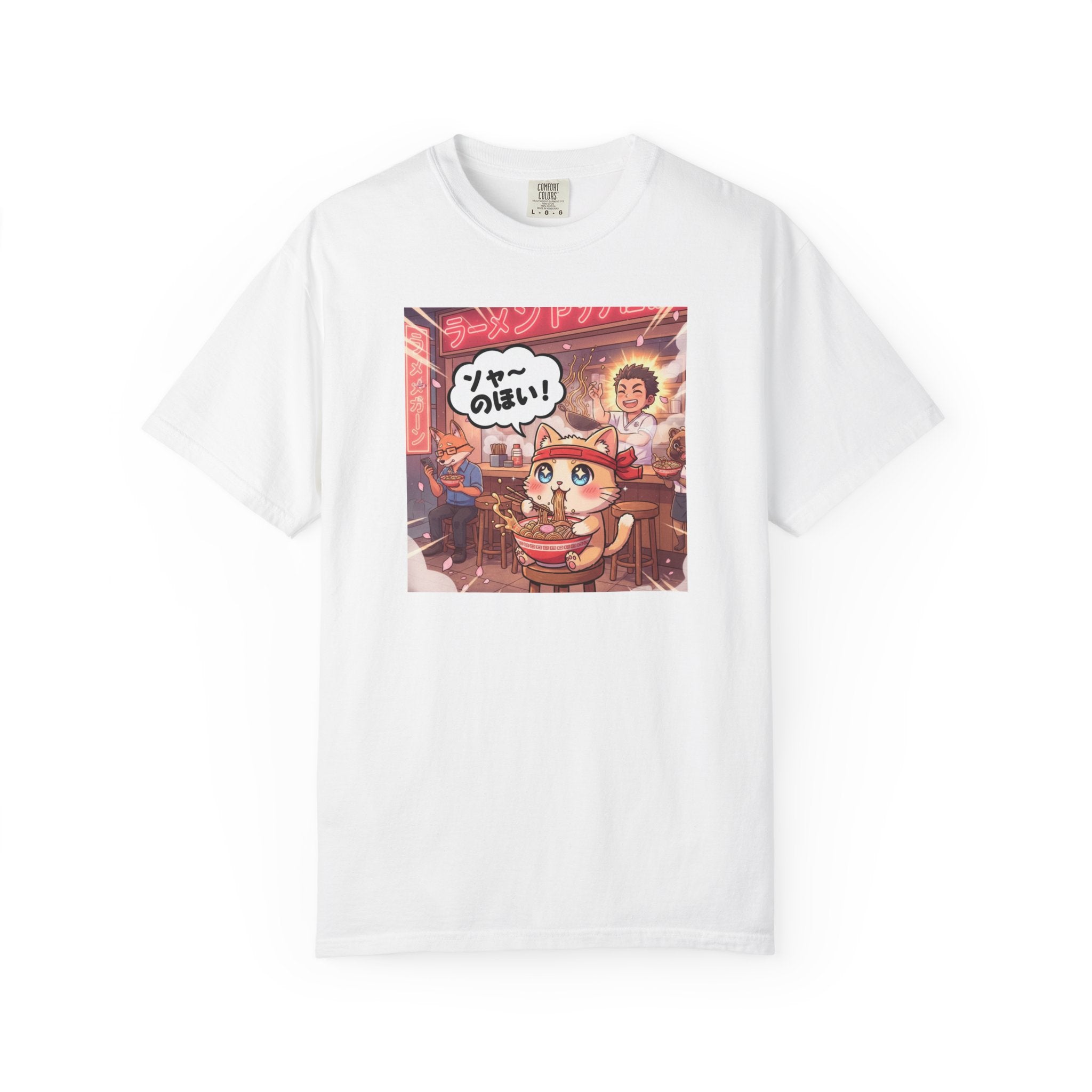Kawaii Cat Ramen Shop T-Shirt | Anime Noodle Bar Illustration