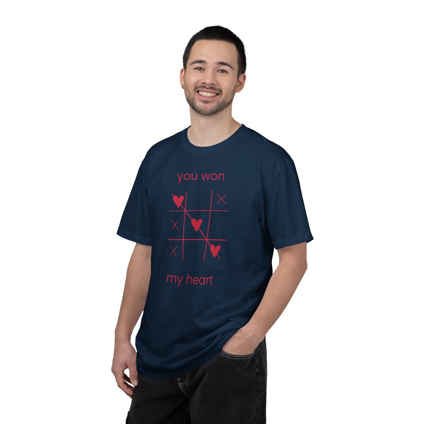You Won My Heart tic tac toe T-shirt | Valentine heart game tee