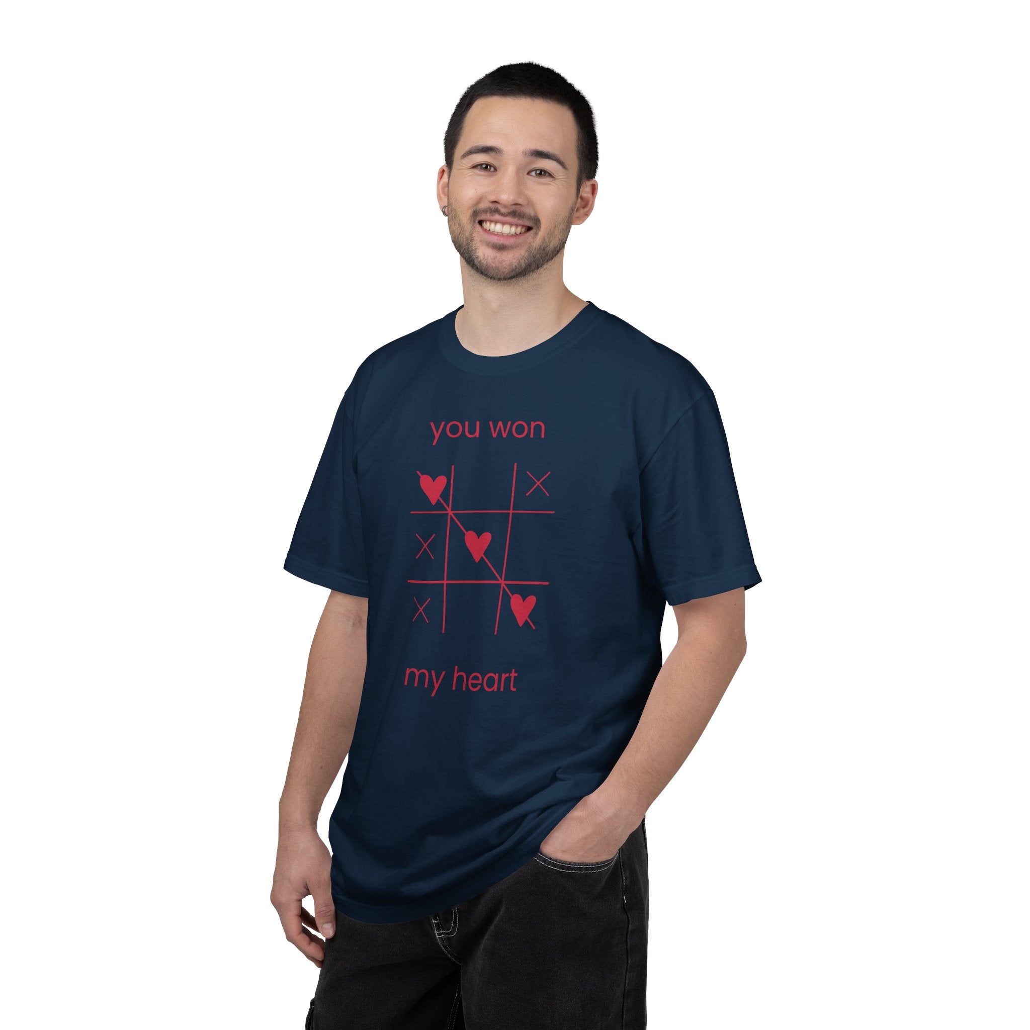 You Won My Heart tic tac toe T-shirt | Valentine heart game tee