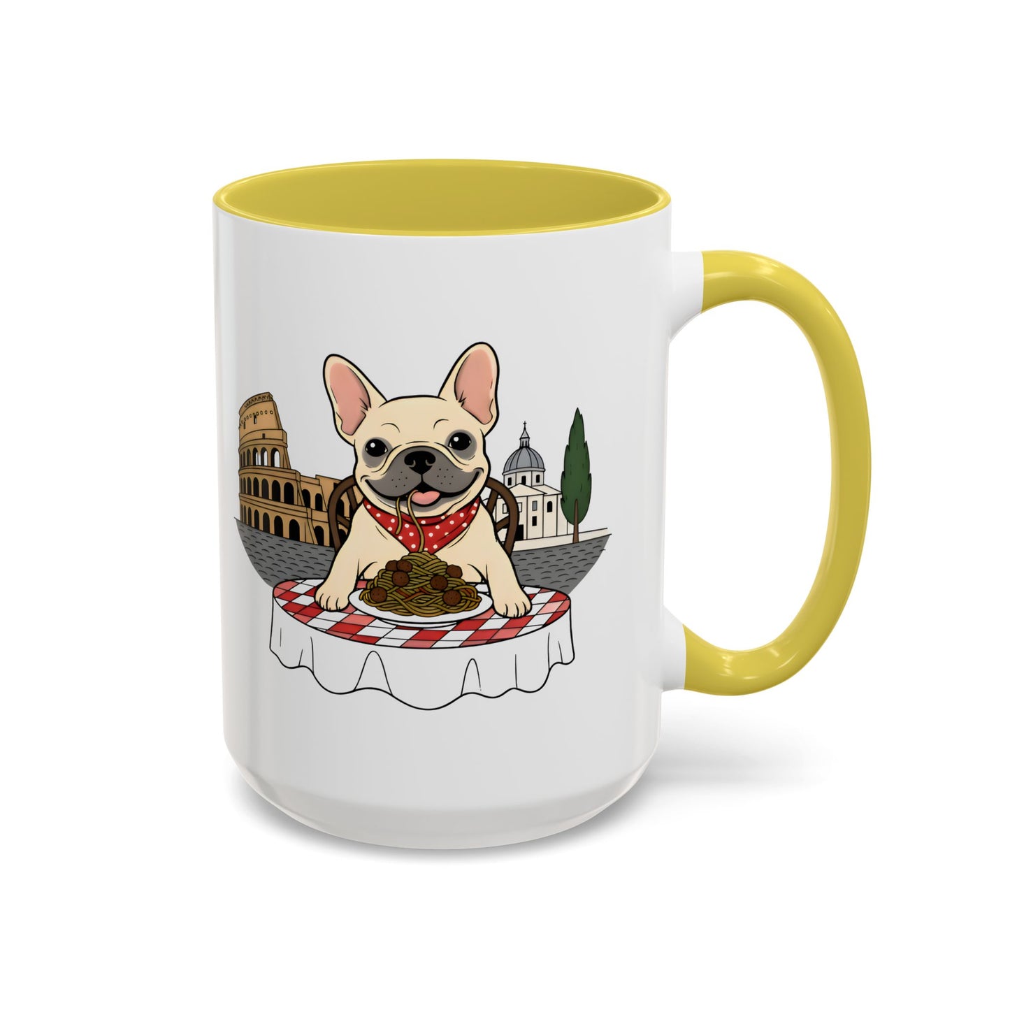 French Bulldog Pasta in Rome Mug | Ceramic Coffee Cup