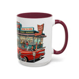 1950s Diner Scene Mug | Retro Car Hop Coffee Cup