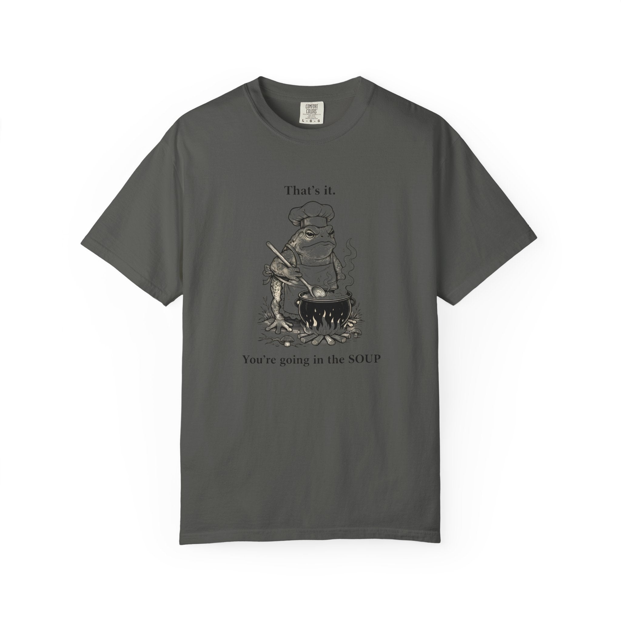 Funny Chef Frog Soup T-shirt | Toad Cooking Quote Tee