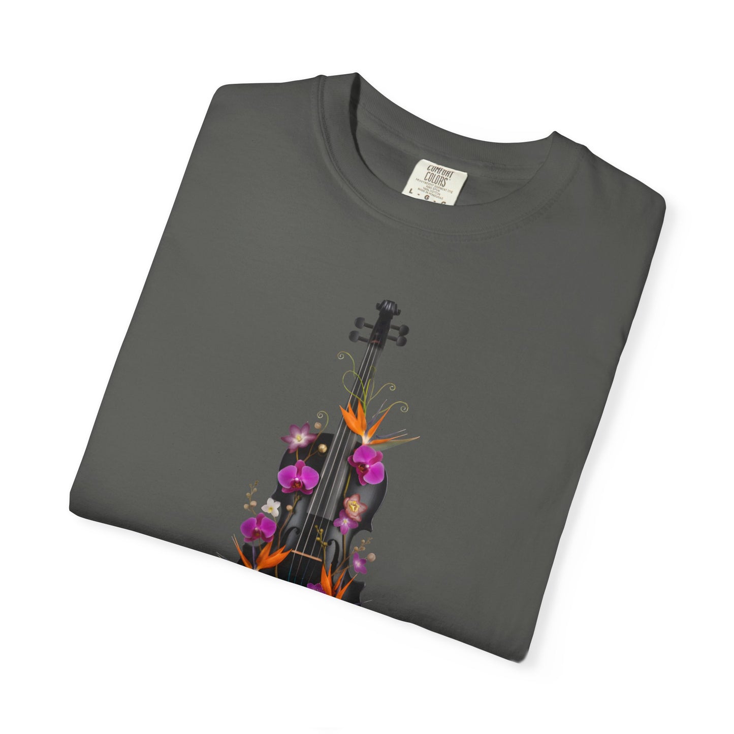 Floral Violin T-shirt | Botanical Music Instrument Tee