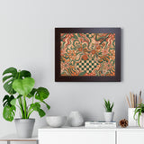 Retro Floral Checkerboard Poster