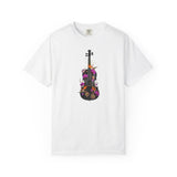 Floral Violin T-shirt | Botanical Music Instrument Tee