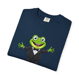Funny Tuxedo Frog T-shirt | Frog on Lily Pad Amphibian Design