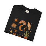 Boho Icons Mosaic T-Shirt | Crescent Moon Cactus Rainbows