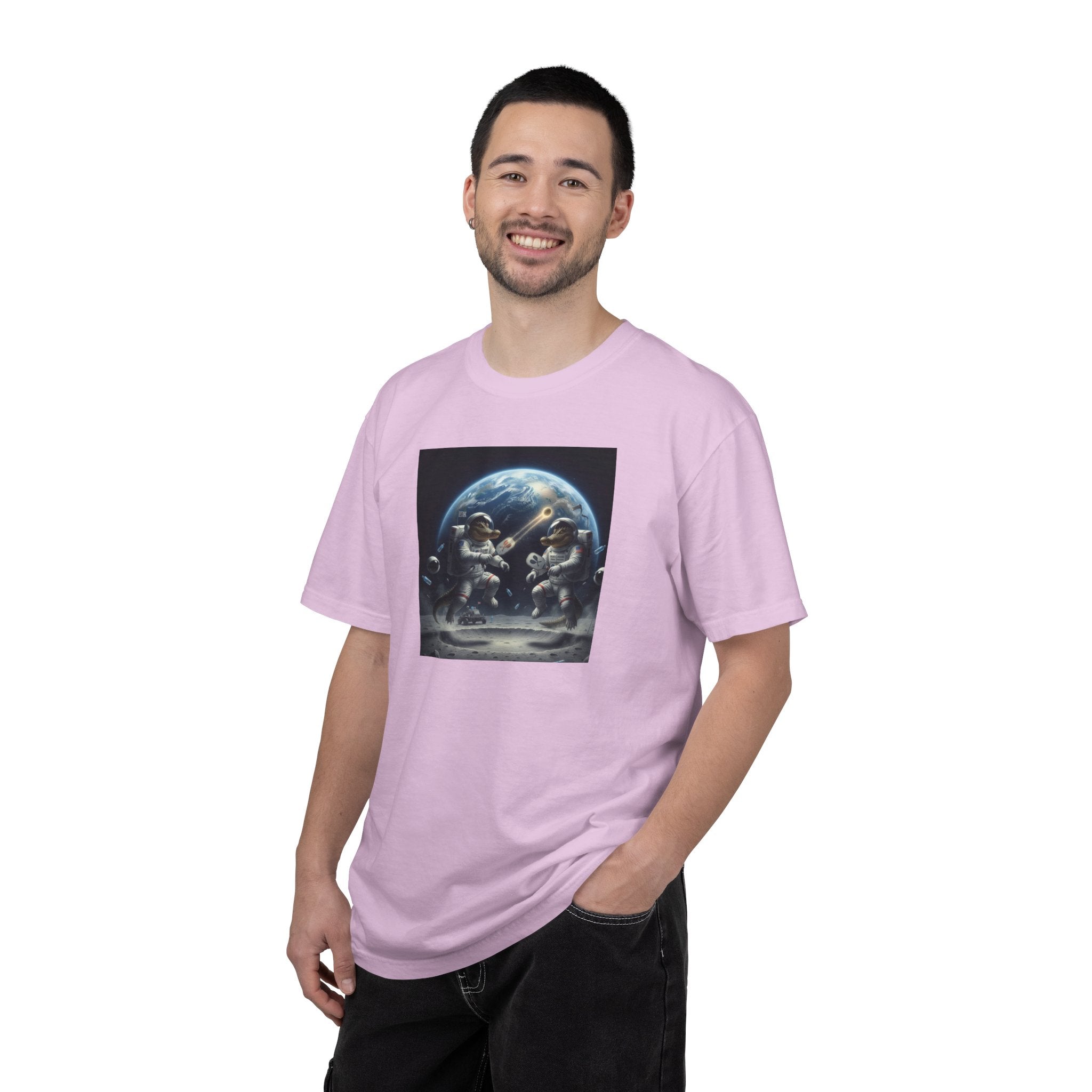 Gator Lunar Pickleball  T-shirt | Earth Background, Spacewalk Illustration