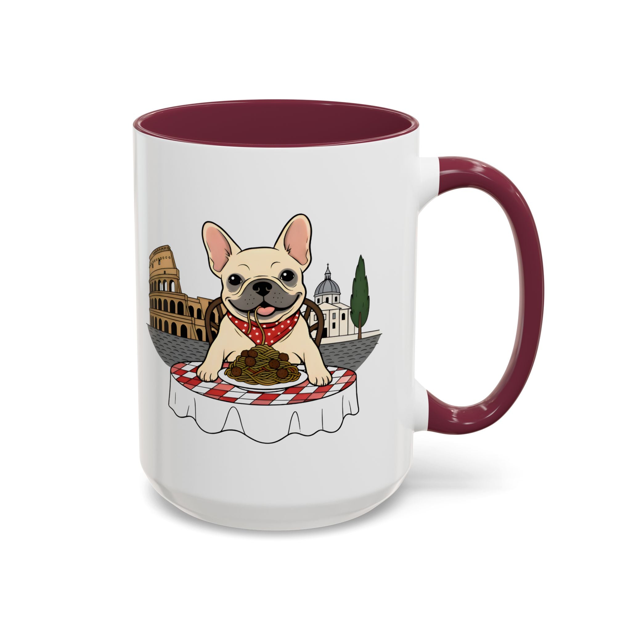 French Bulldog Pasta in Rome Mug | Ceramic Coffee Cup