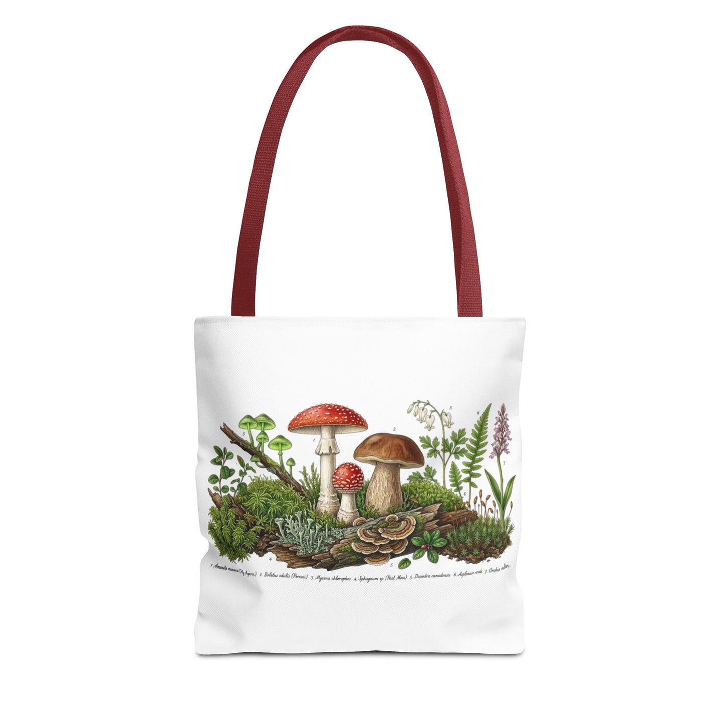 Vintage Mushroom Wildflower Specimen Study Tote Bag