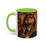 Rockstar Capybara with Guitar Mug | Color Accent Coffee Cup 11oz 15oz