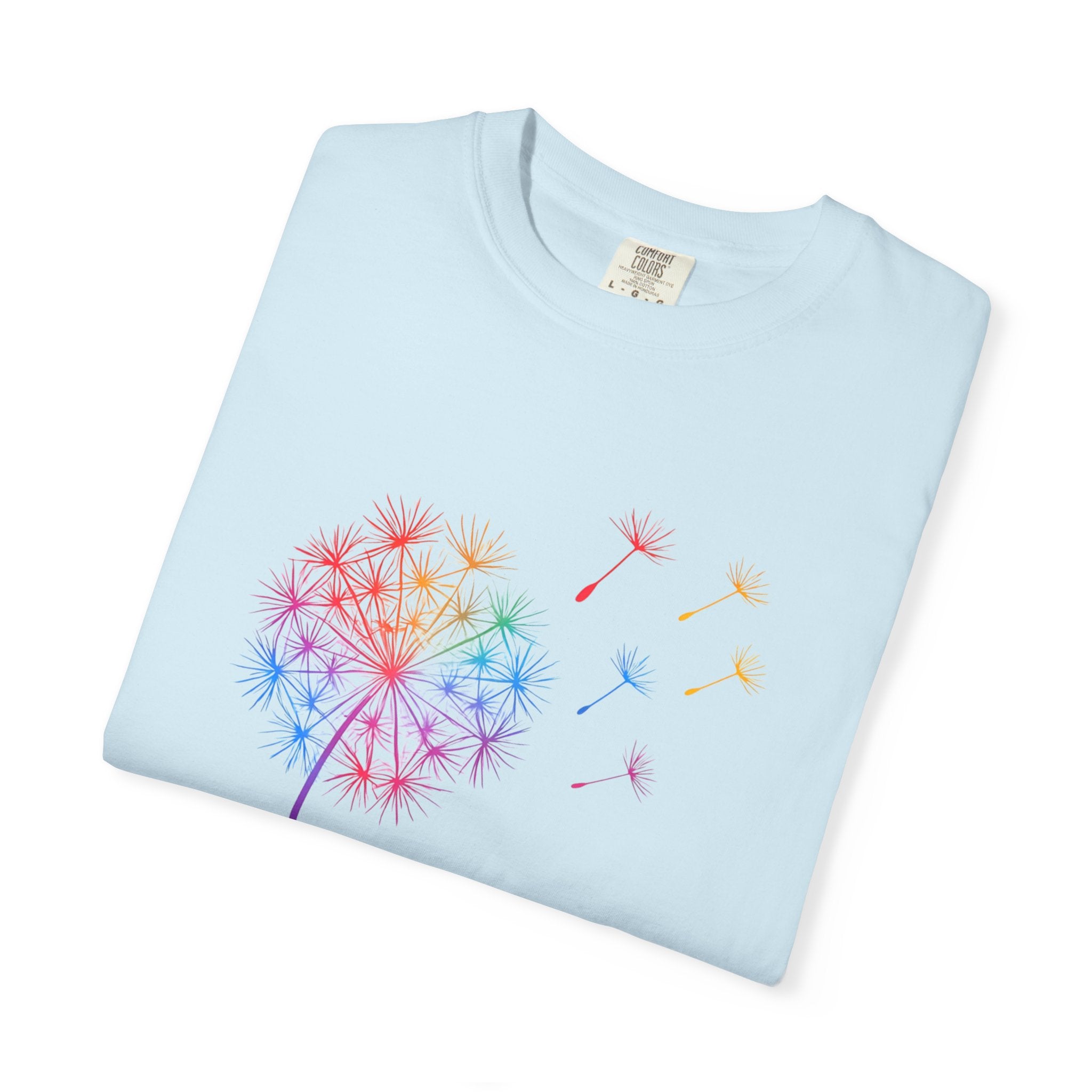 Rainbow Dandelion Tee | T-Shirt, Colorful Seed Puff Design