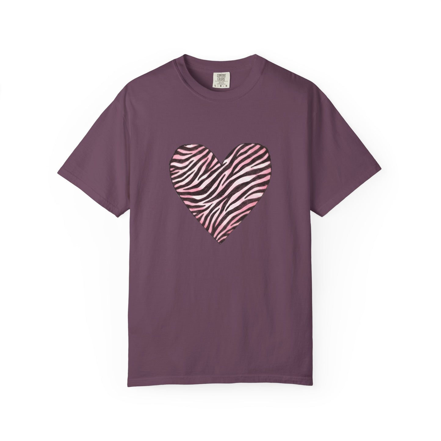Pink Heart Zebra T-shirt | Romantic Zebra Heart Design