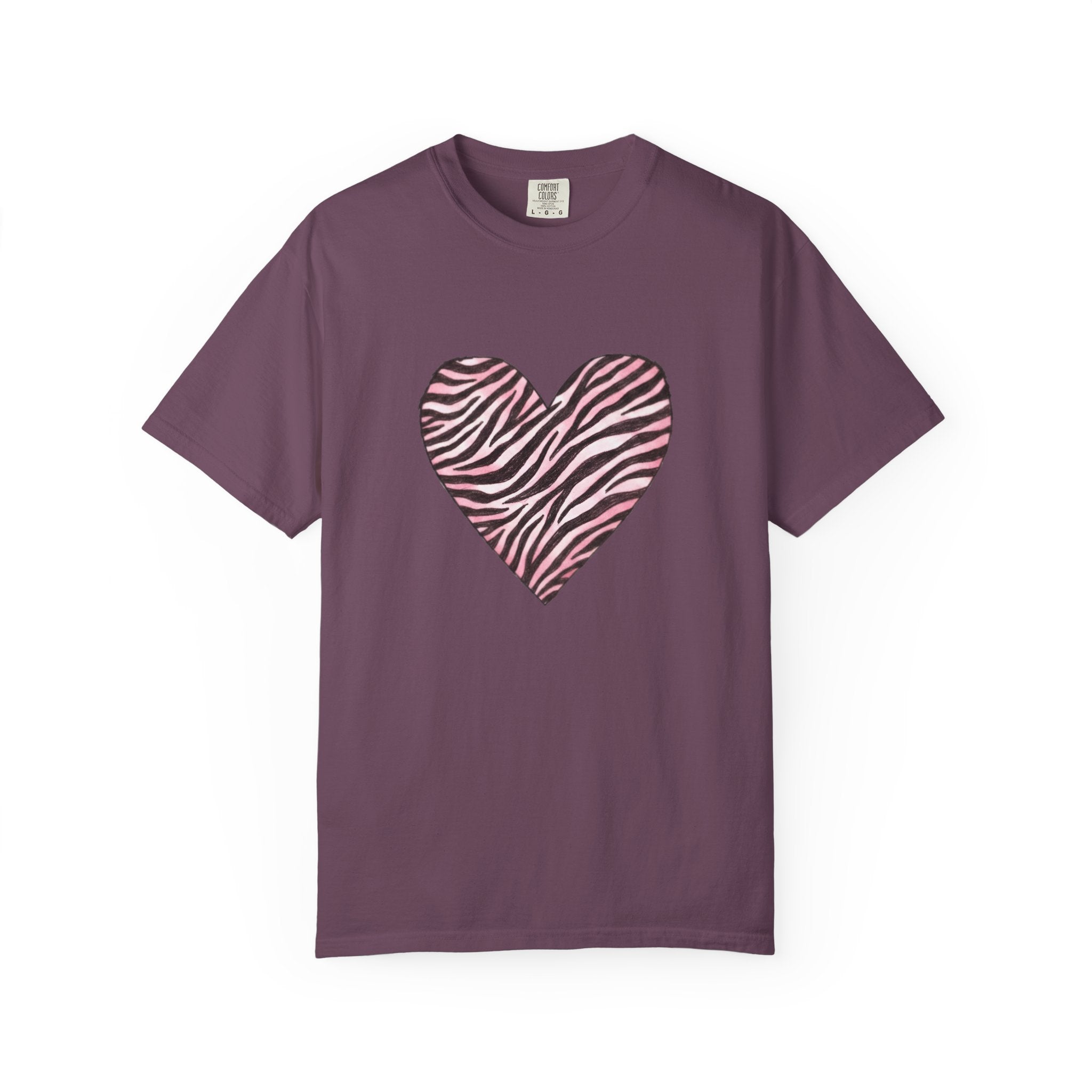 Pink Heart Zebra T-shirt | Romantic Zebra Heart Design