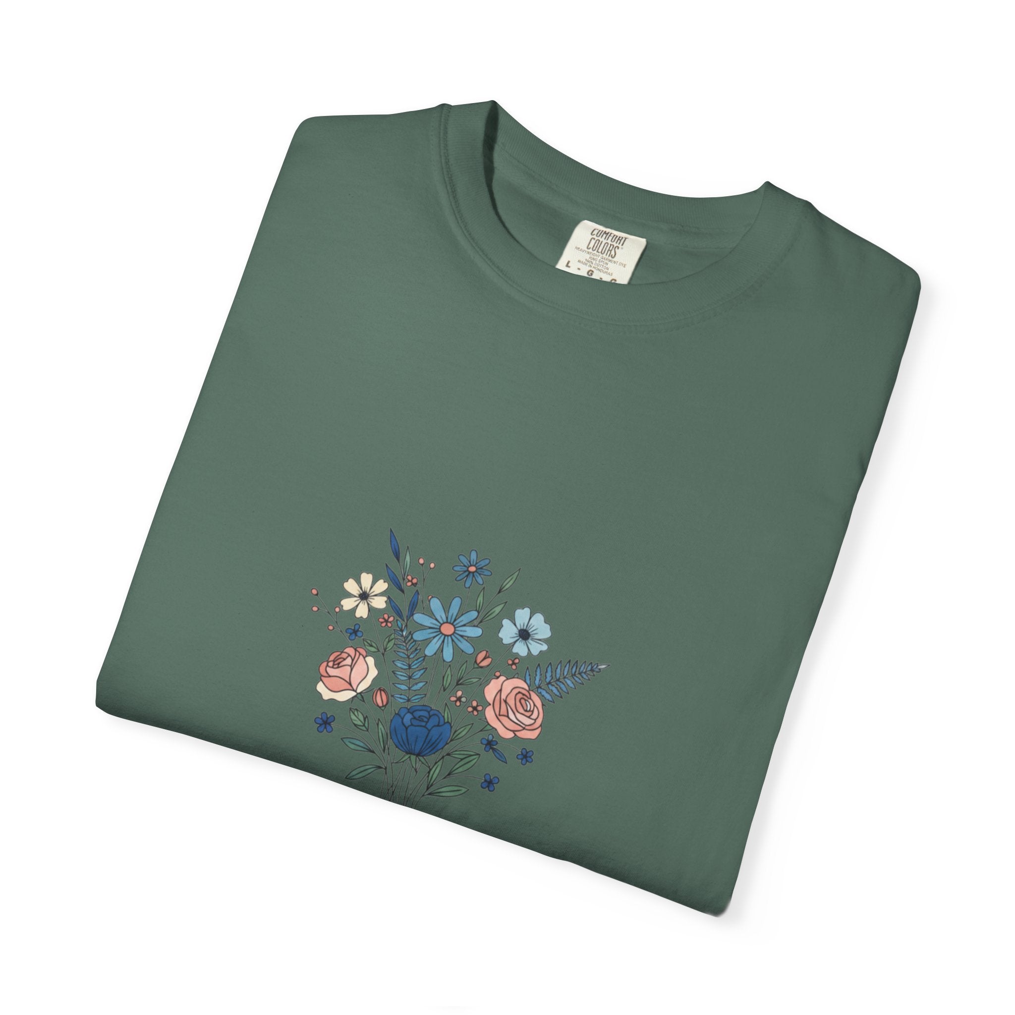 Wildflower Bouquet T-Shirt | Centered Floral Illustration, Daisies & Roses