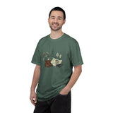 Camping Mountain Outdoors Graphic T-shirt | Hiking Boots Trees Flowers