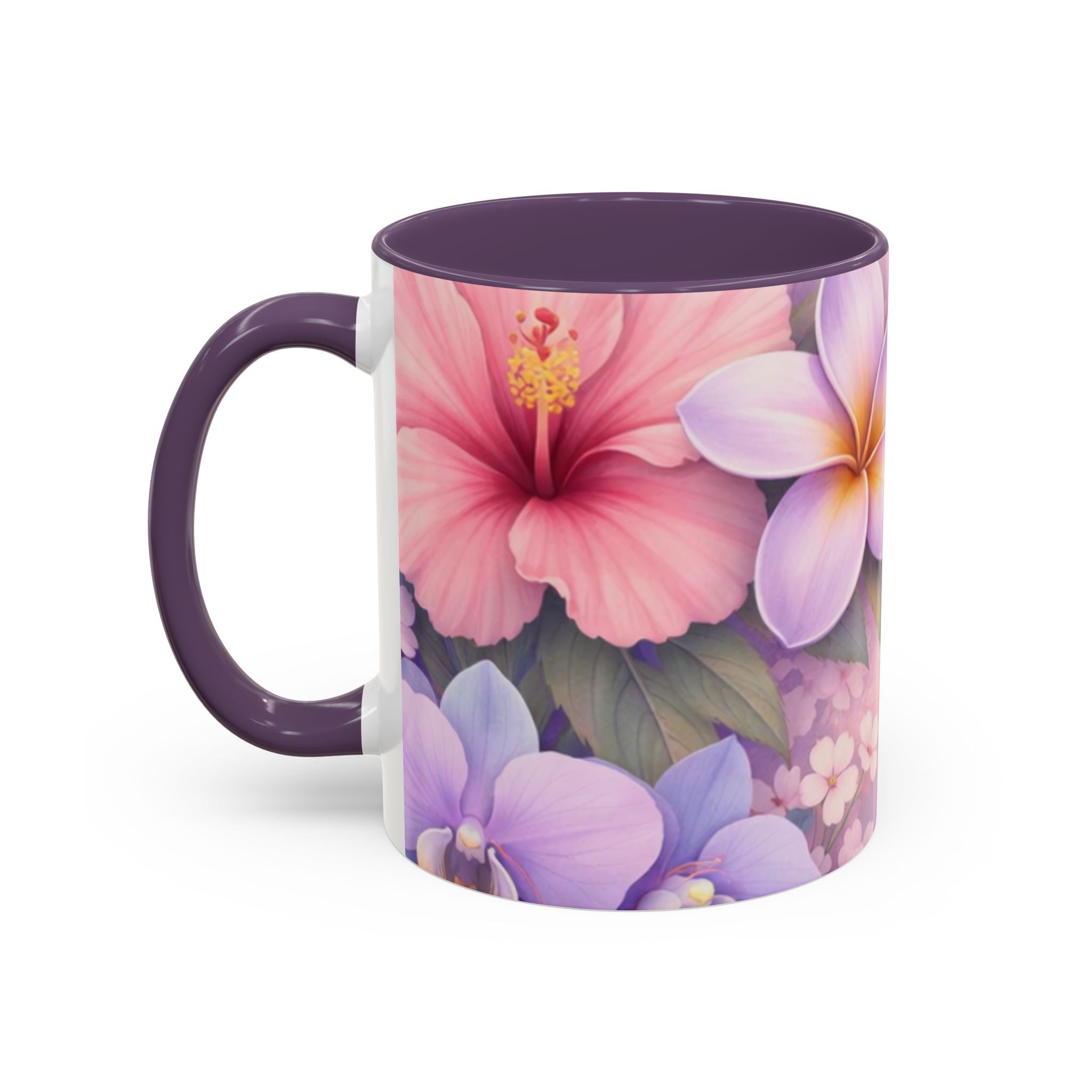 Tropical Orchid Floral Mug | Accent Coffee Mug 11oz 15oz
