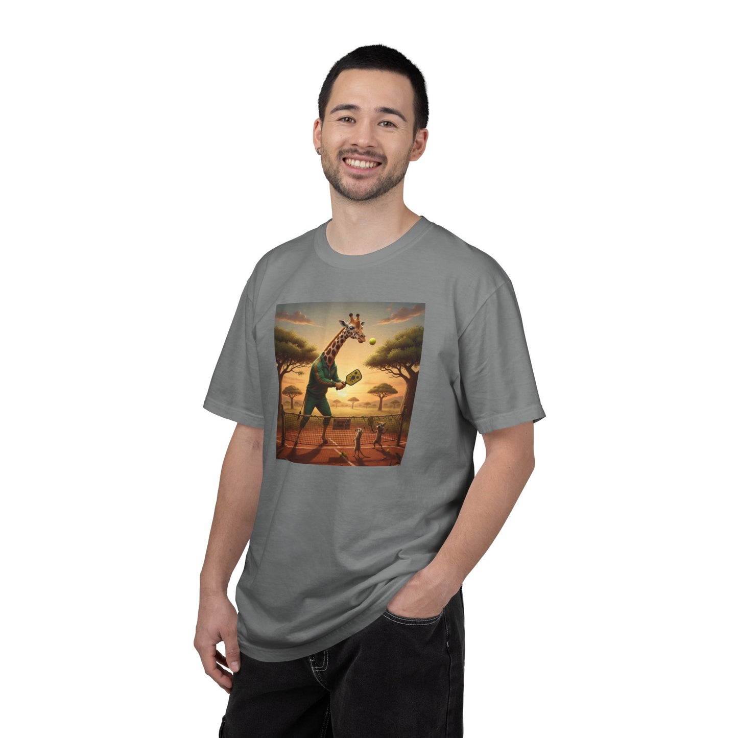 Long-Neck Larry  Pickleballer Unisex Garment-Dyed T-shirt
