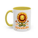 Blooming Sunflower Mug | Yoga Meditating Sunflower Ceramic Mug