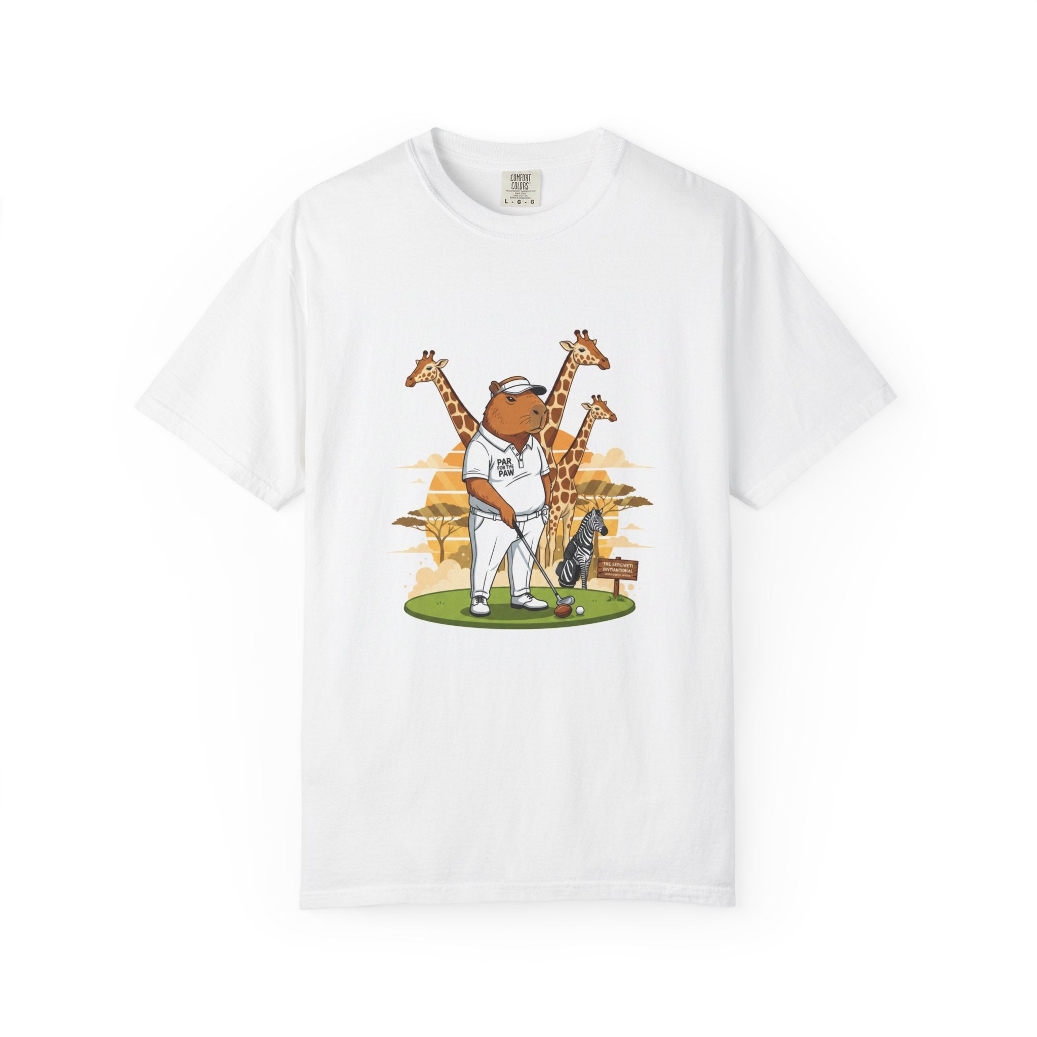 Preppy Capybara Illustration T-shirt | Anthropomorphic Country Club Graphic