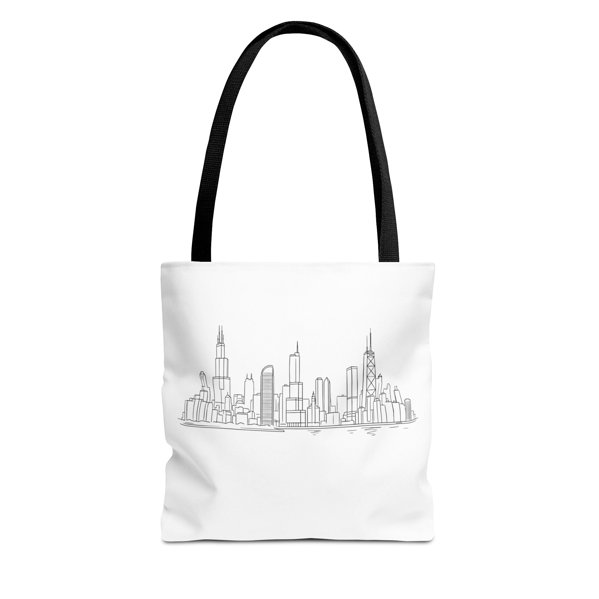 Chicago line art, City Skyline Tote Bag | Urban Skyline Illustration