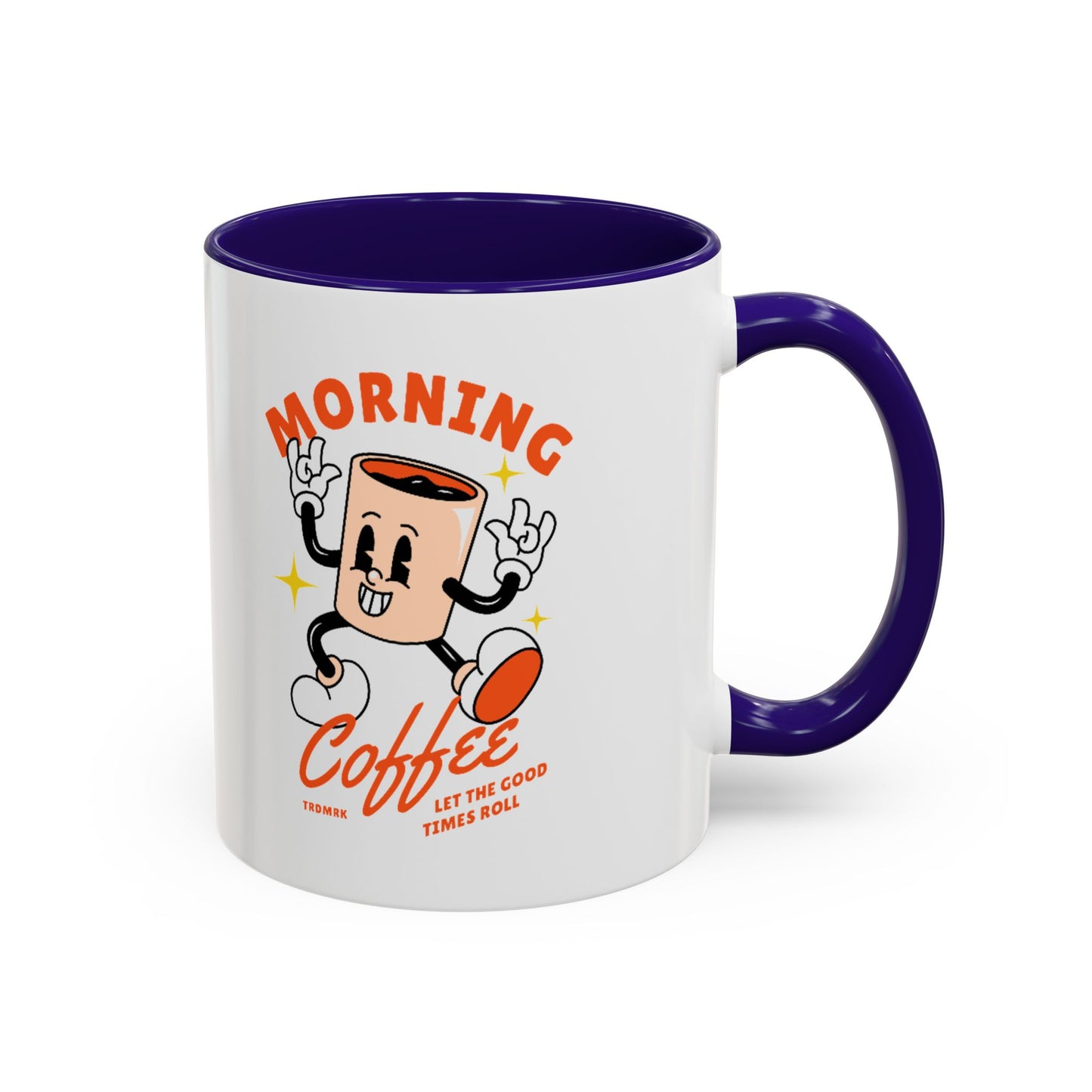Morning Coffee Mug | Retro Cartoon Coffee Cup, Colorful Ceramic