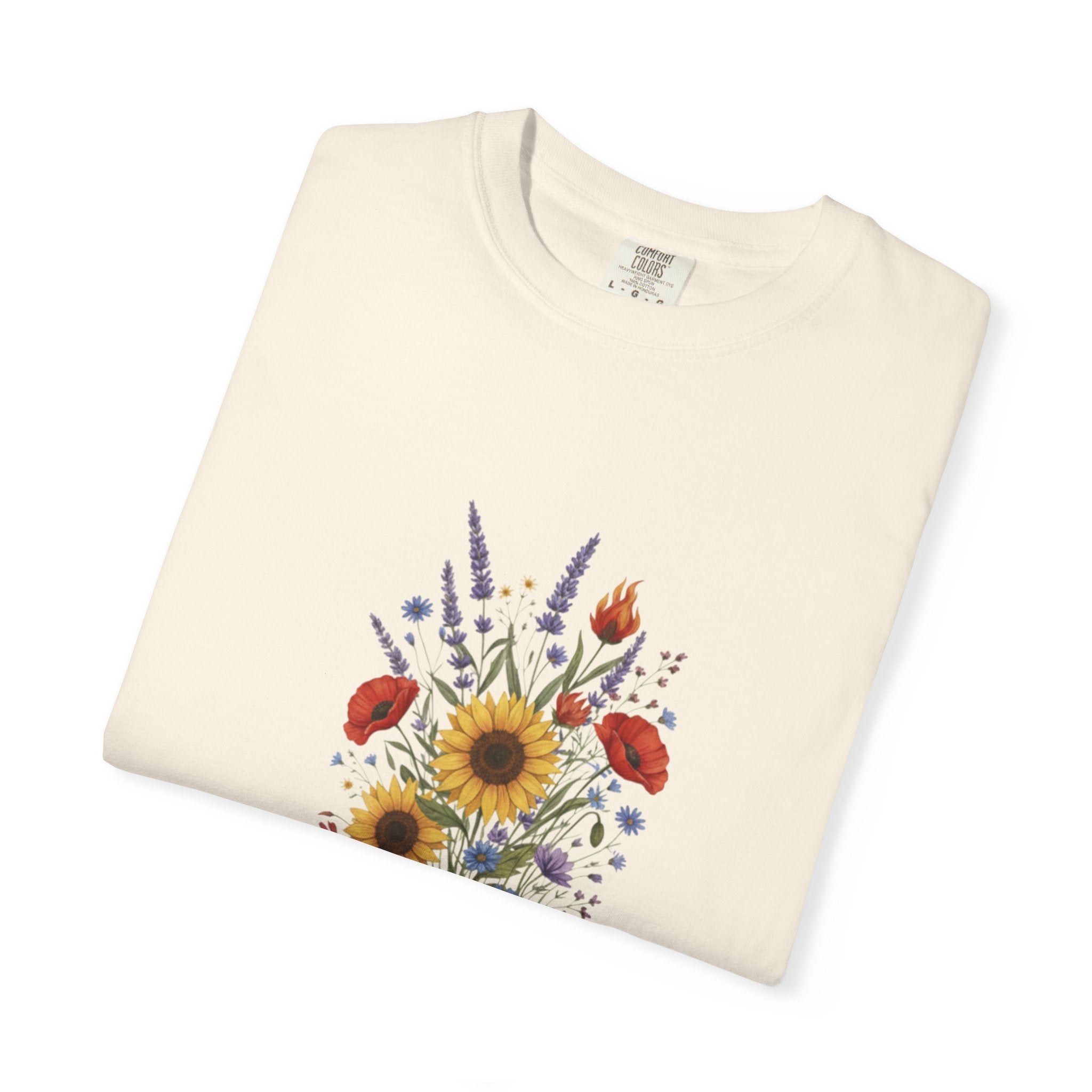 Sunflower and Wildflower Bouquet T-Shirt | Floral Botanical Garden Tee