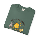 You Are My Sunshine Cat Illustration T-shirt | Cute Sun and Kittens