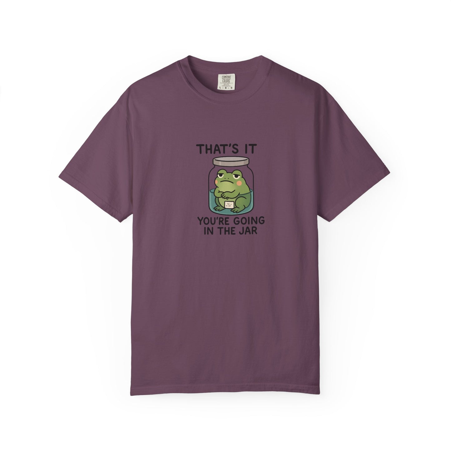 Glass Jar Frog Illustration T-shirt | Frog in Water Jar