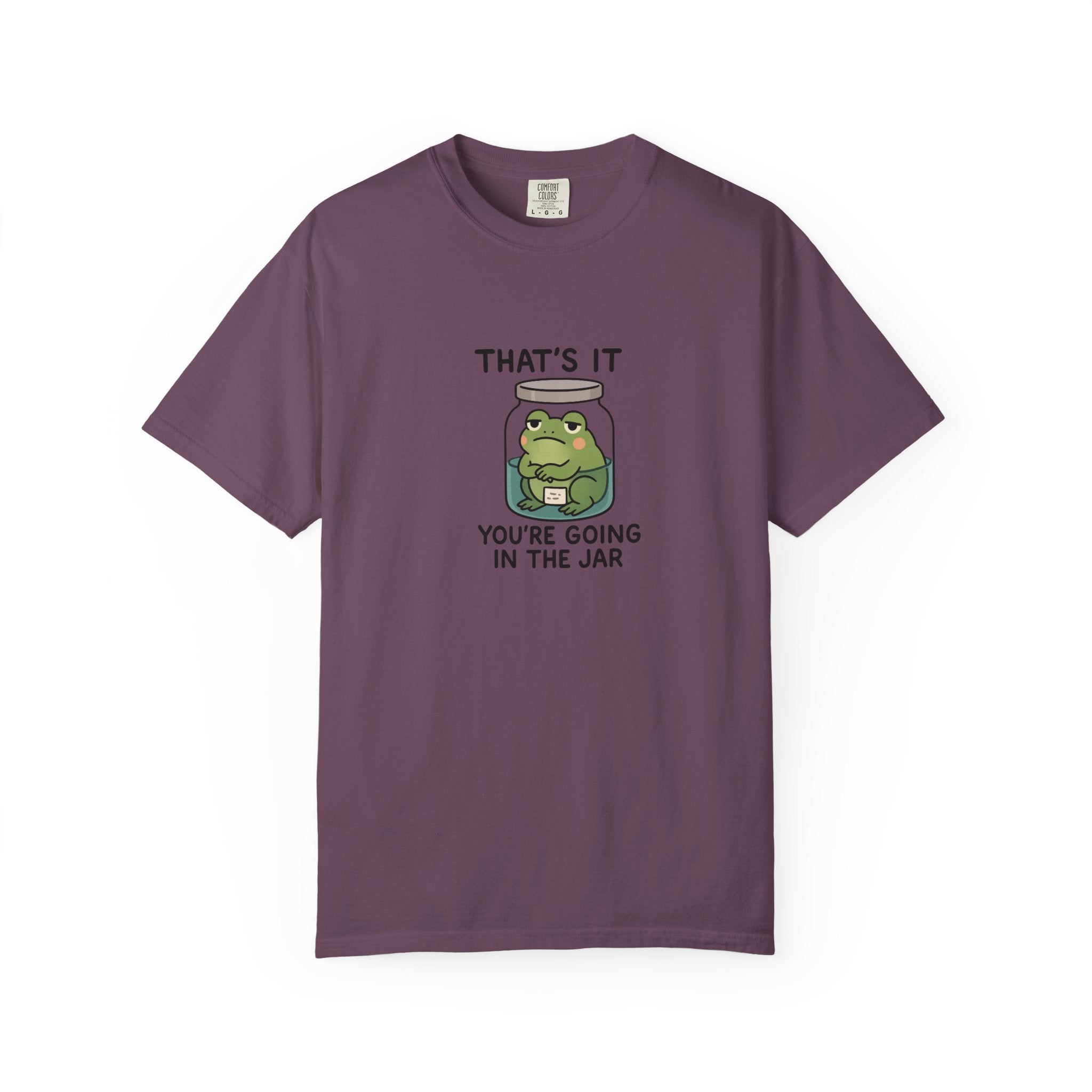 Glass Jar Frog Illustration T-shirt | Frog in Water Jar