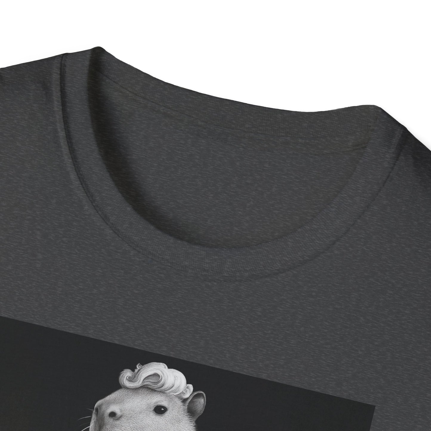 Capybara Blonde. Dress Pose T-Shirt | Retro Black & White Illustration