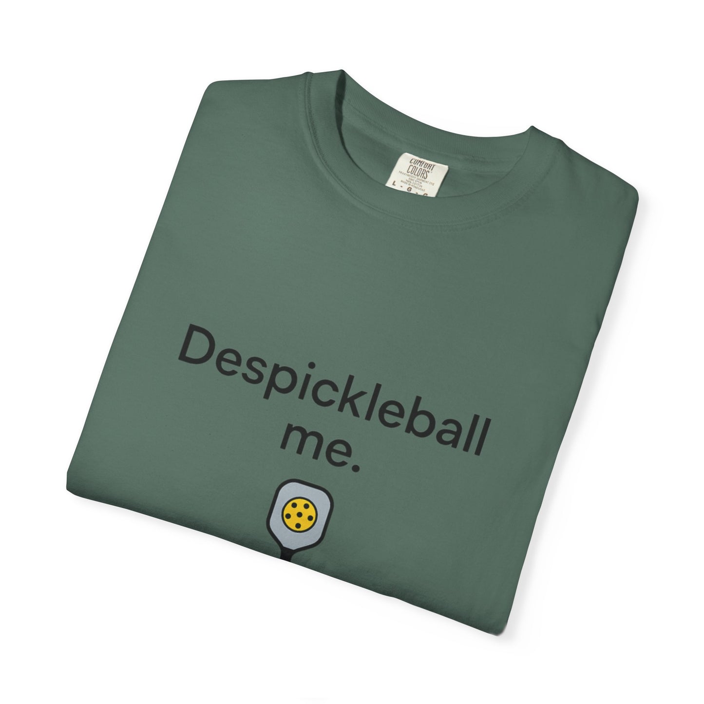 Despickleball Me pickleball graphic T-shirt | pickle paddle logo tee
