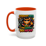 Straight Outta Meow The Kitty 90s Hip Hop Mug | Color Accent