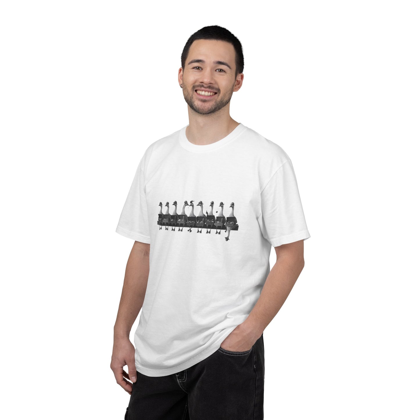 Lunch on a Skyscraper Geese Edition T-shirt | NYC Black and White Photo