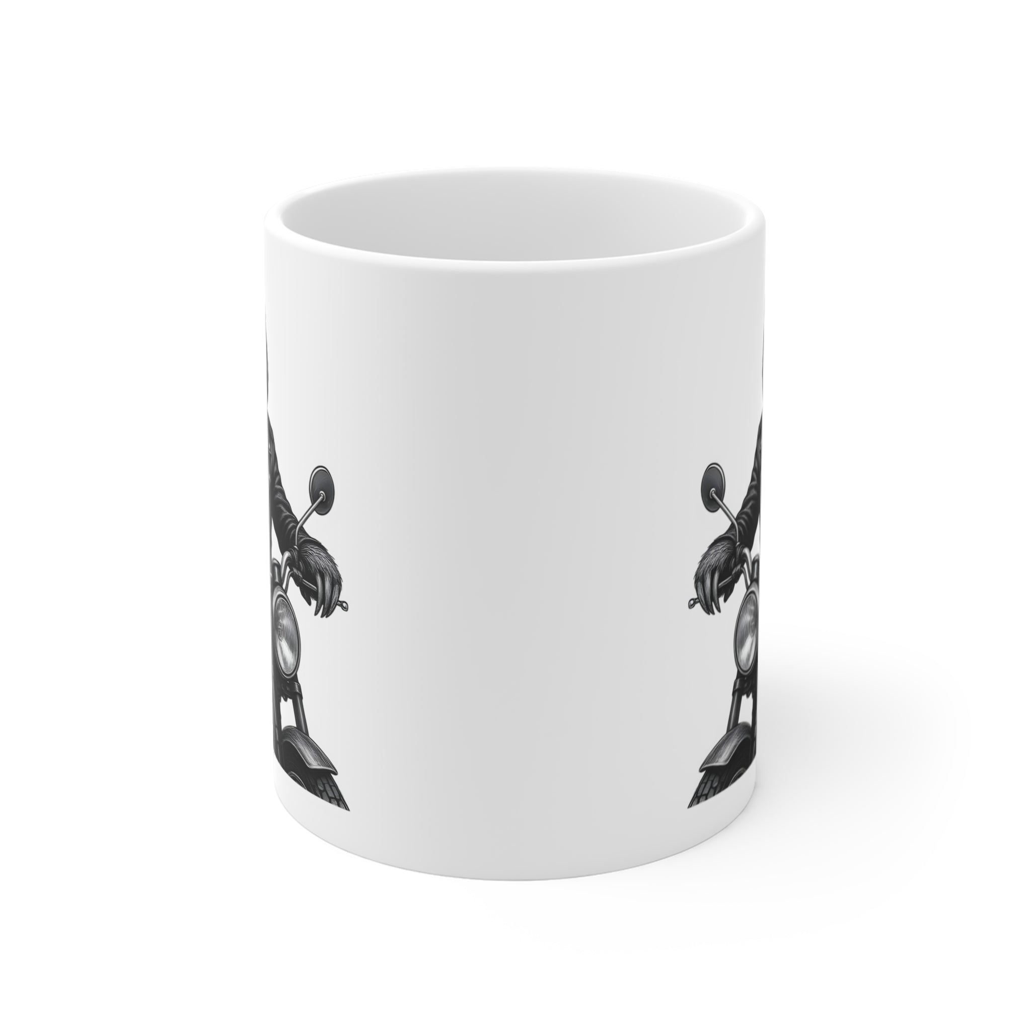 Biker Sloth Mug | Motorcycle Rider Illustration, Funny Animal Coffee Cup
