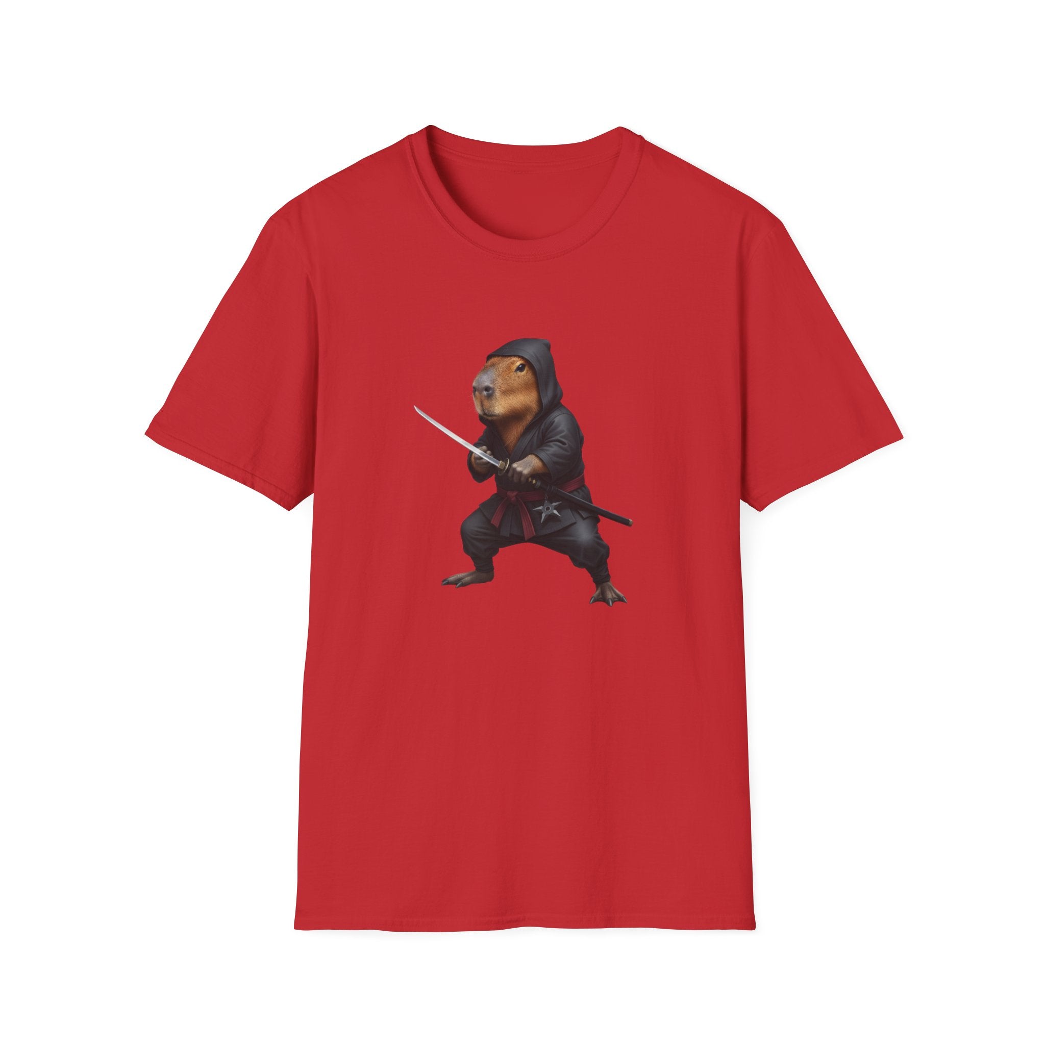 Stealthy Capybara Warrior T-Shirt | Zen Assassin Tactical Capy