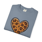 Leopard Print Heart T-shirt | Animal Print Heart Tee
