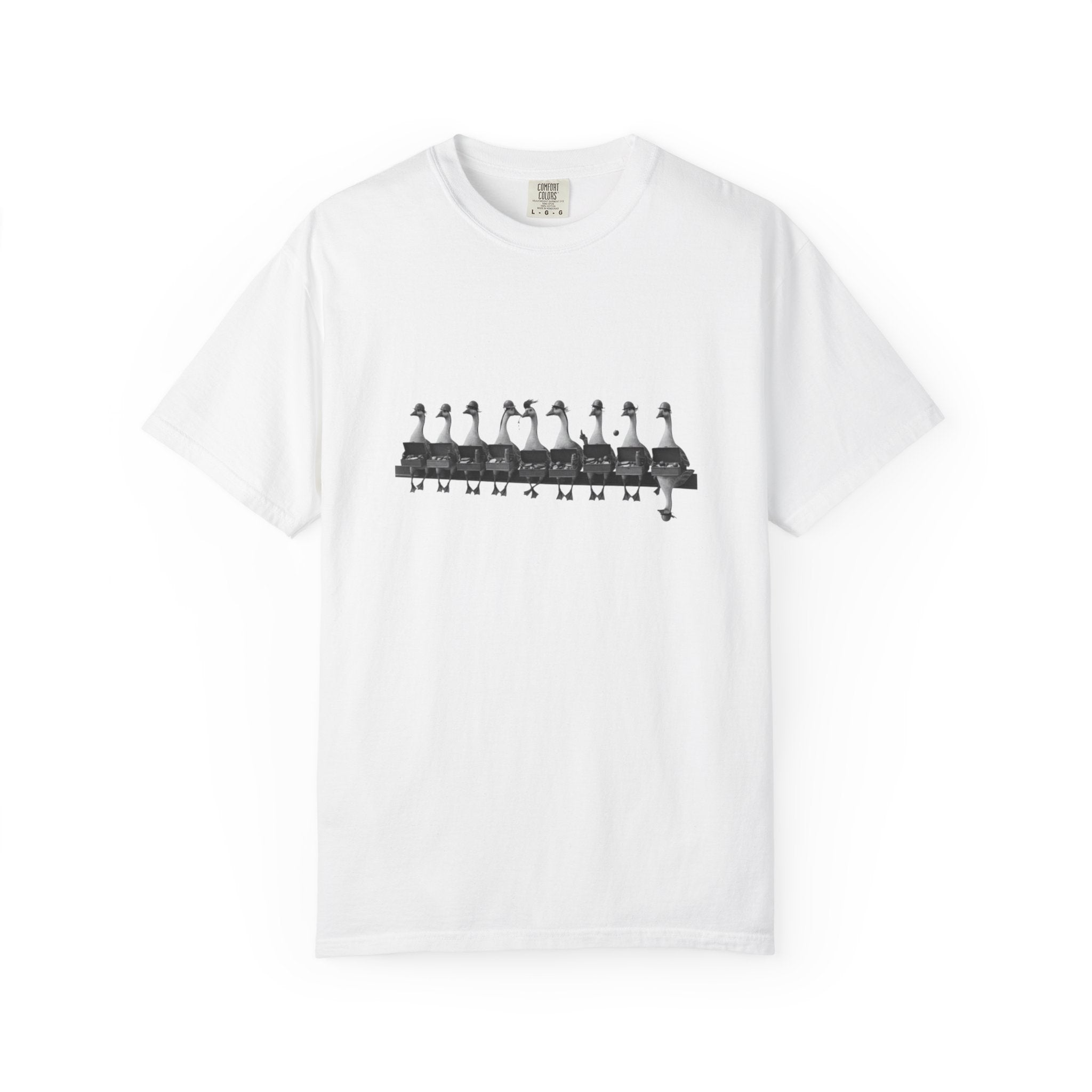 Lunch on a Skyscraper Geese Edition T-shirt | NYC Black and White Photo