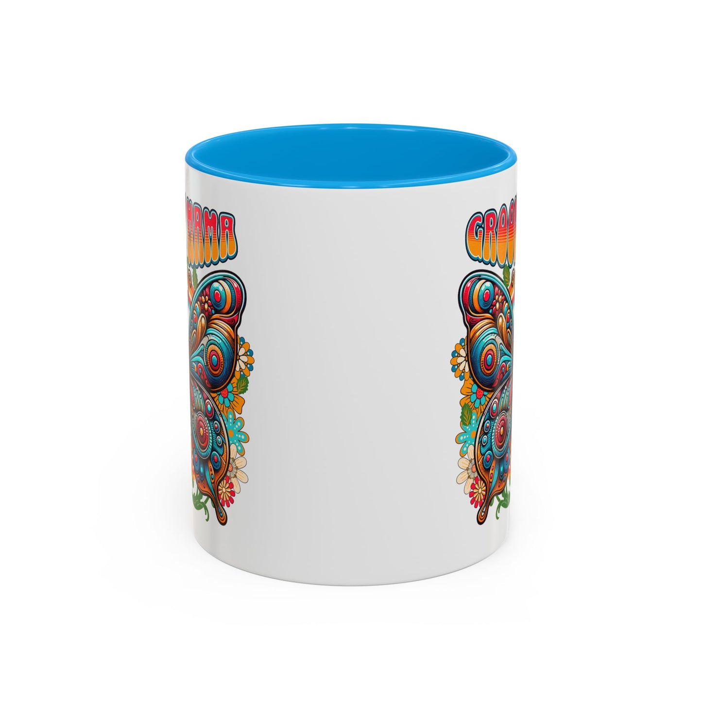 Groovy Mama Butterfly Mug | Retro Psychedelic Floral Design