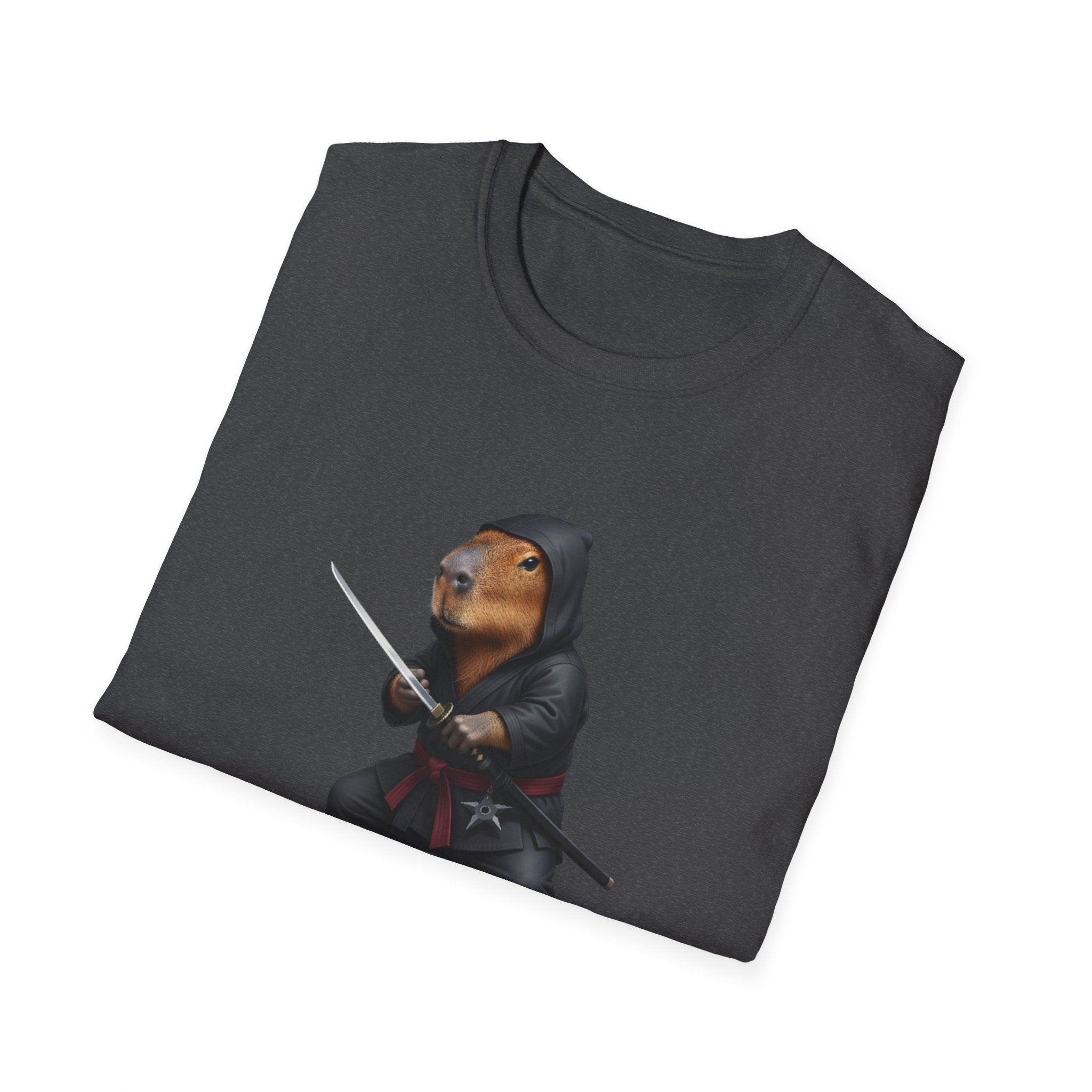 Stealthy Capybara Warrior T-Shirt | Zen Assassin Tactical Capy