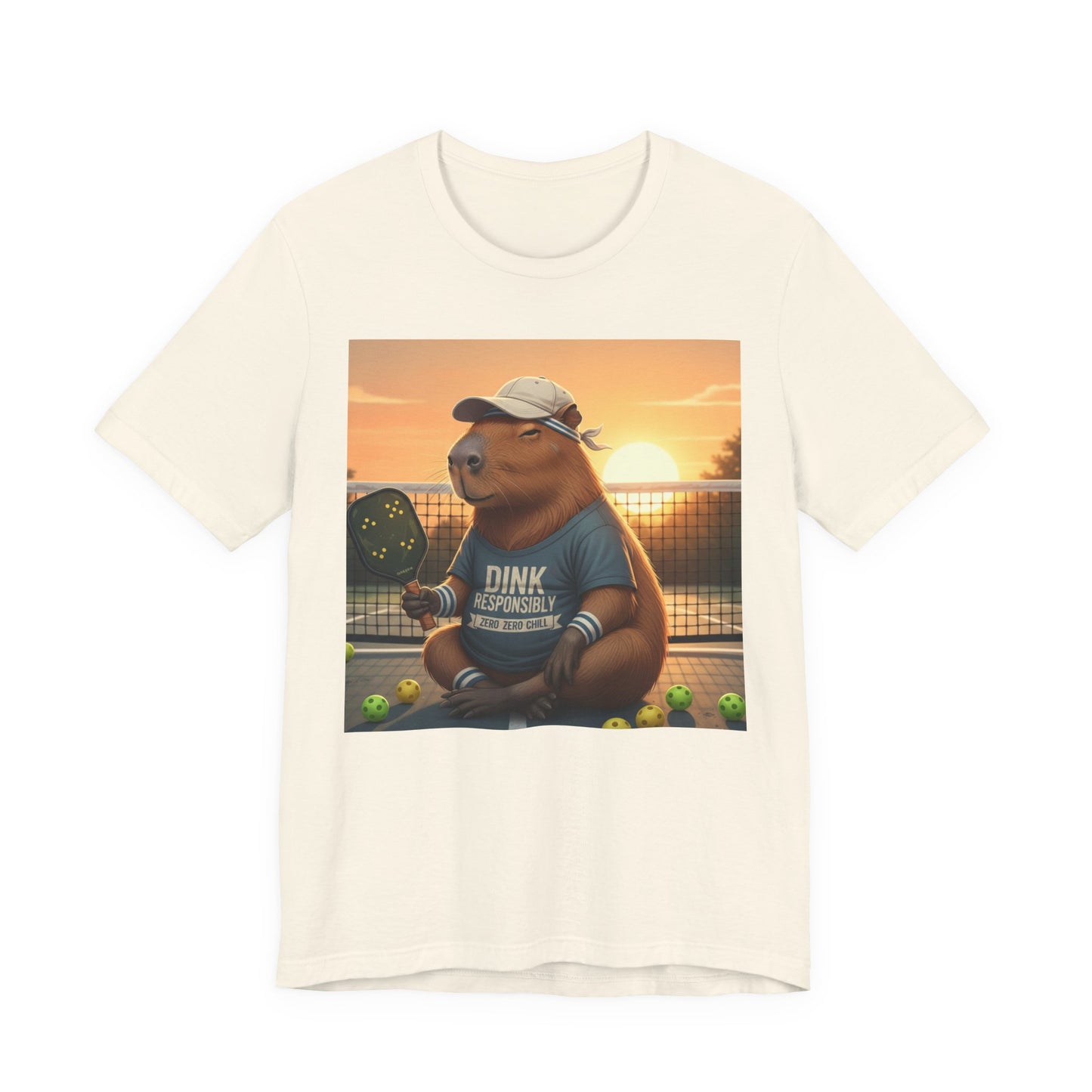 Dink Responsibly Pickleball Capybara Tee | Funny Animal Sports Art