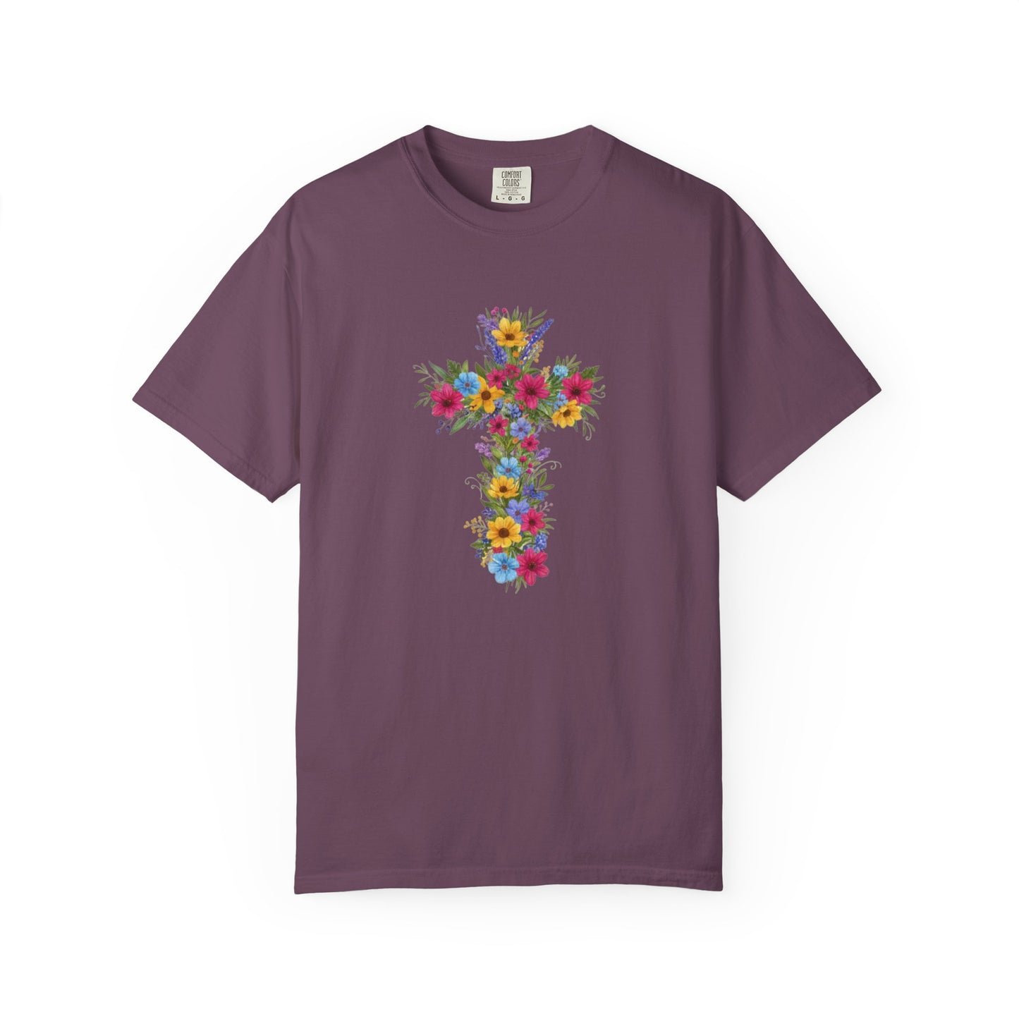 Floral Cross T-shirt | Colorful Flower Cross Tee, Christian Faith Shirt