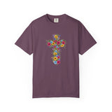 Floral Cross T-shirt | Colorful Flower Cross Tee, Christian Faith Shirt