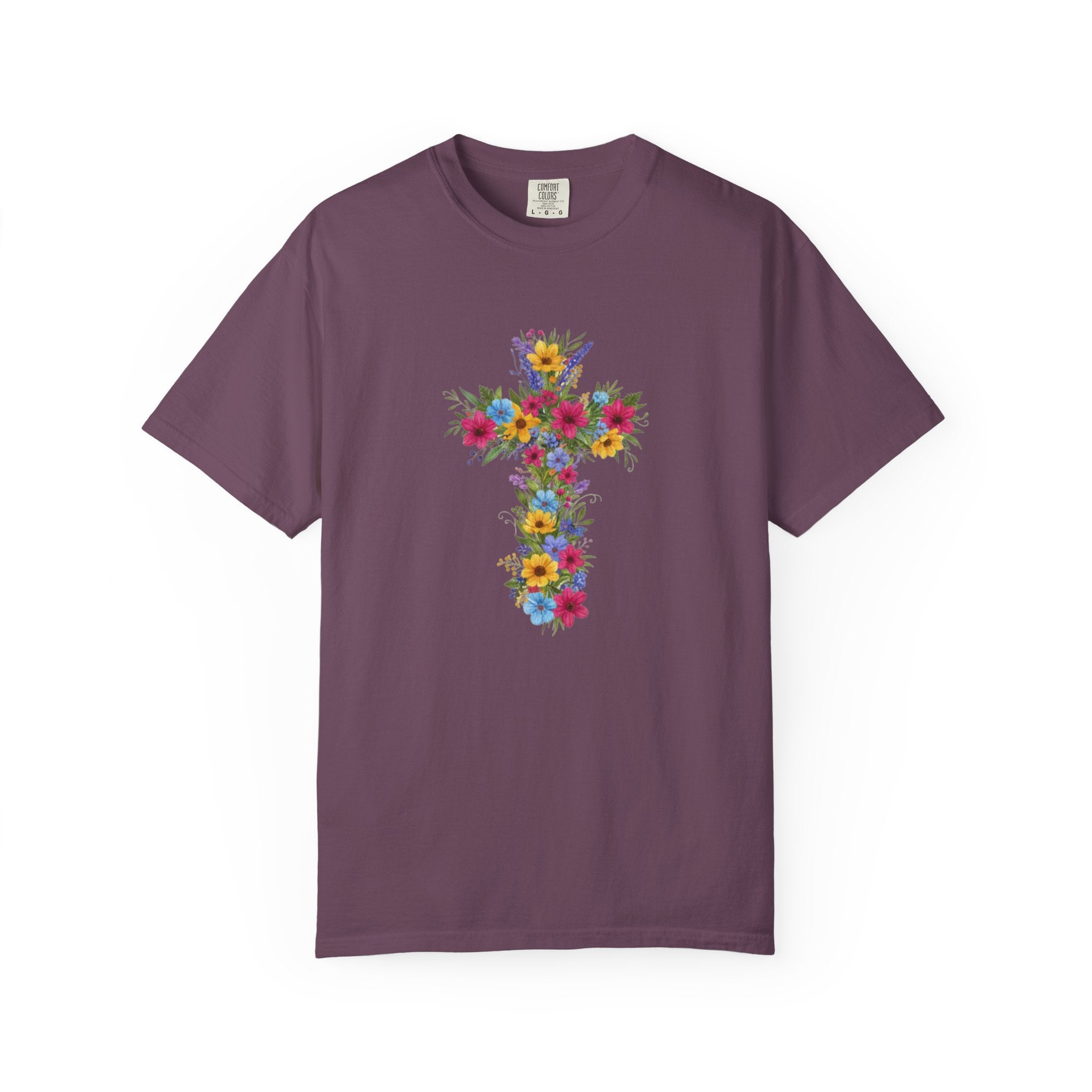 Floral Cross T-shirt | Colorful Flower Cross Tee, Christian Faith Shirt