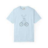 Funny Moose Riding Bike T-shirt | Novelty Animal Cycling Tee