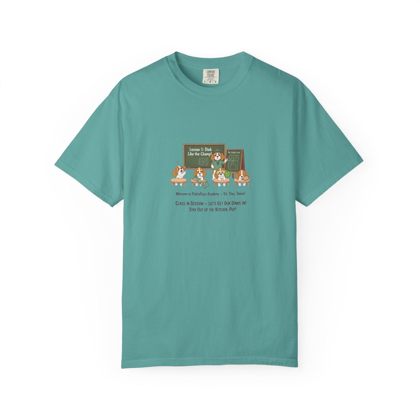 Beagle Pickleball Classroom Cartoon T-shirt | Dog Teacher Paw School Design