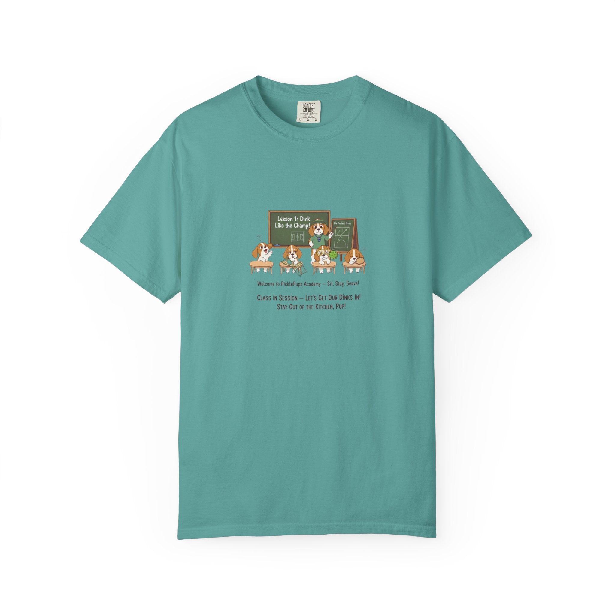 Beagle Pickleball Classroom Cartoon T-shirt | Dog Teacher Paw School Design
